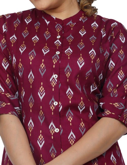 Rayon Princess Cut, Mandarin collar Kurti - Image 5