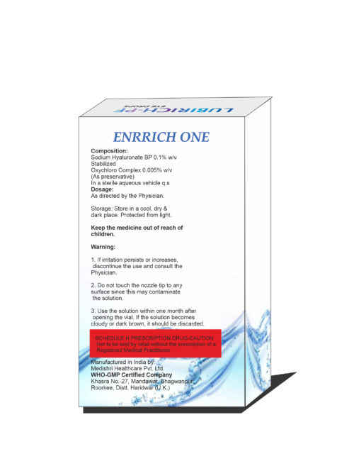 ENRRICH ONE LUBIRICH -PF EYE DROPS (PACK OF 1)SODIUM HYALURONATE EYE DROPS - Image 4