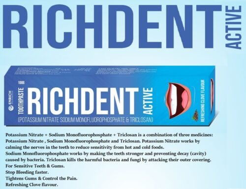 ENRRICH ONE RICHDENT ACTIVE TOOTHPASTE (PACK OF 3)50gm - Image 3