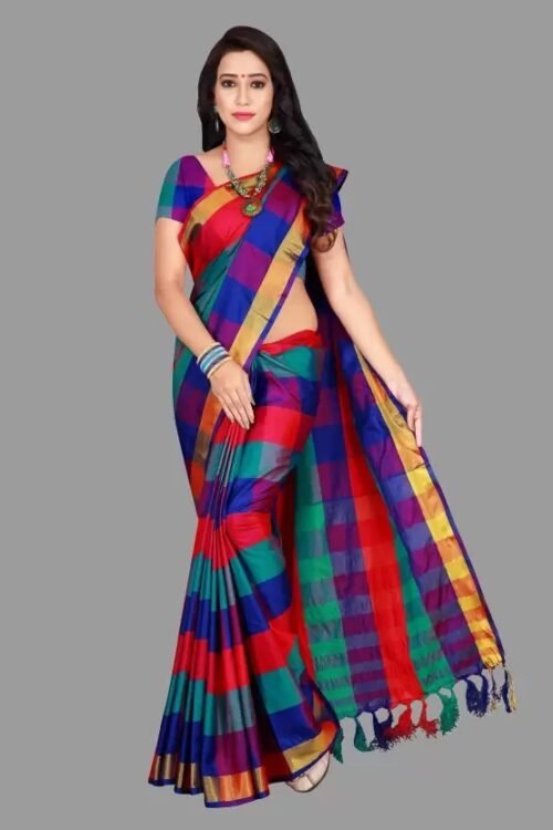 THE PRINTED SAREE COME WITH JHALAR - Image 5