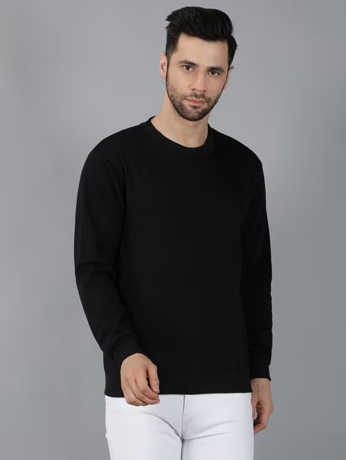 SIFYBRO COTTON FLEECED SWEATSHIRTS FOR MENS (BLACK)