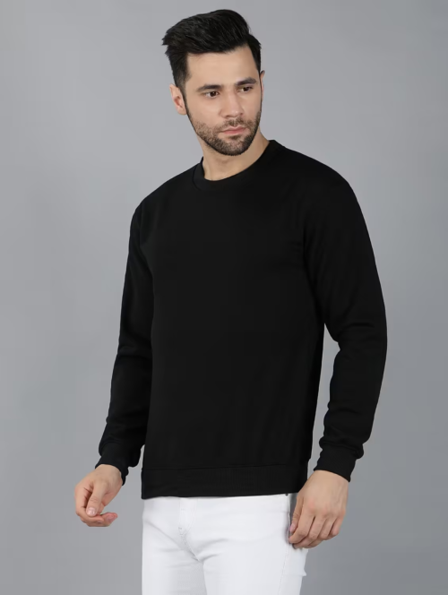 SIFYBRO COTTON FLEECED SWEATSHIRTS FOR MENS (BLACK) - Image 2