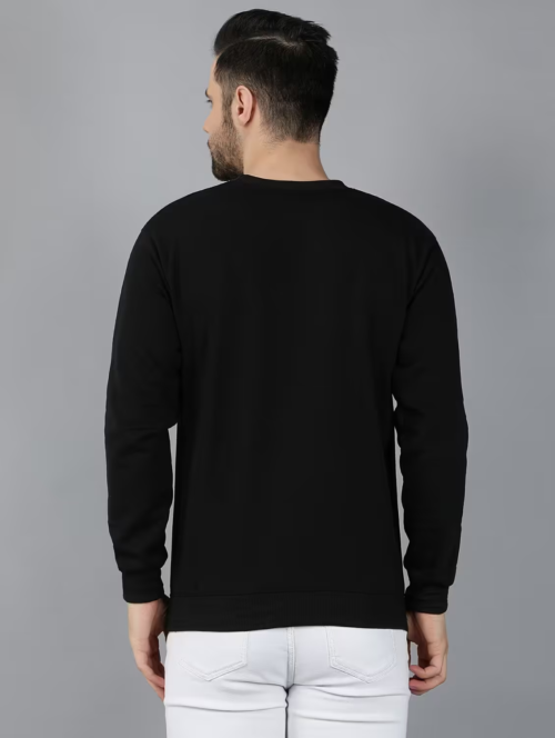 SIFYBRO COTTON FLEECED SWEATSHIRTS FOR MENS (BLACK) - Image 3