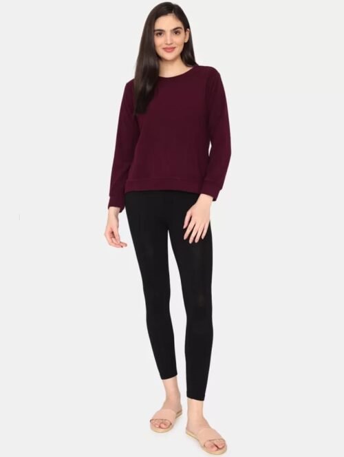 Ladies maroon sweatshirt 2 | vastrmitr