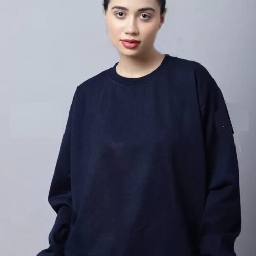 Ladies navy blue sweatshirt 1 | vastrmitr