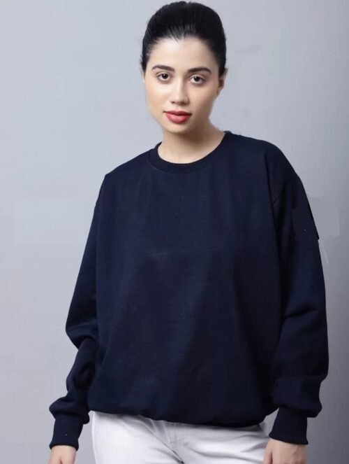 SIFYBRO COTTON FLEECED SWEATSHIRTS FOR WOMEN (NAVY BLUE)