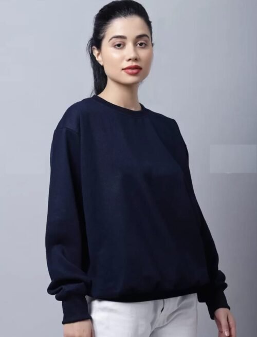 SIFYBRO COTTON FLEECED SWEATSHIRTS FOR WOMEN (NAVY BLUE) - Image 3