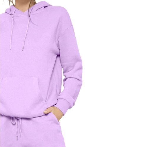 SIFYBRO COTTON FLEECED HOODIE JOGGER SET FOR WOMEN (LAVENDER) - Image 3