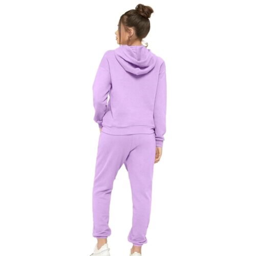 SIFYBRO COTTON FLEECED HOODIE JOGGER SET FOR WOMEN (LAVENDER) - Image 5