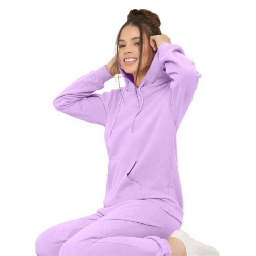 SIFYBRO COTTON FLEECED HOODIE JOGGER SET FOR WOMEN (LAVENDER) - Image 4