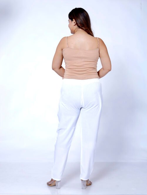 Rayon Women's pant- White-P1 - Image 4