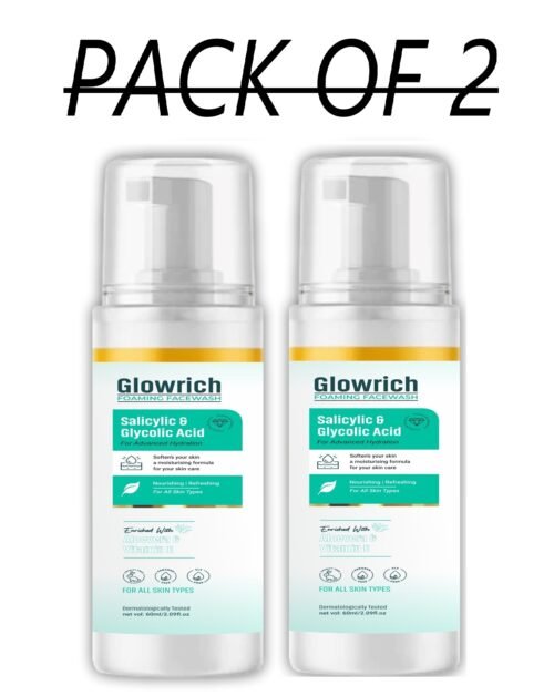 ENRRICH ONE GLOWRICH FOAMING FACEWASH(PACK OF 2) SALICYLIC &GLYCOLIC ACID