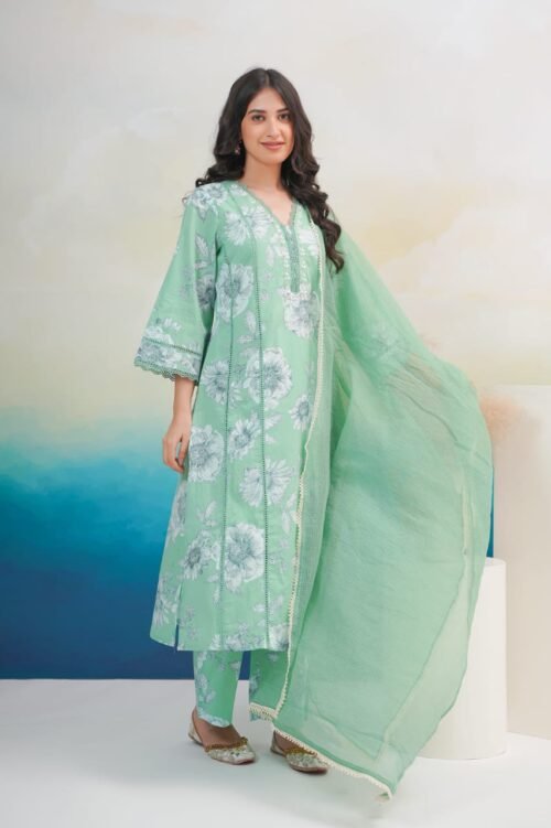 Pure fine Cotton fabric Kurti with Pant with cotton 100-100 Dupatta - Image 5