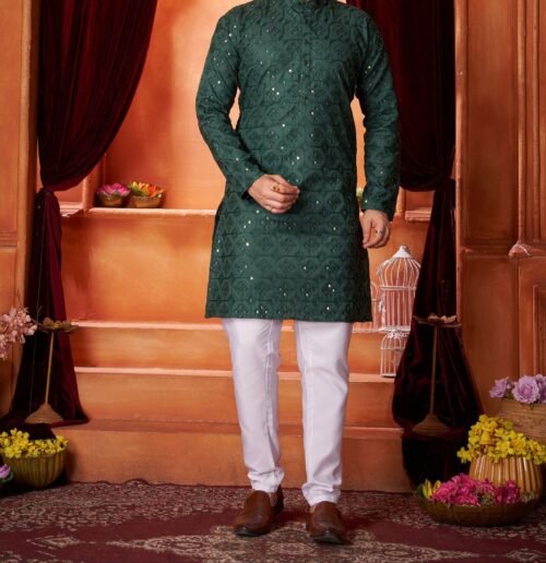 2PCS MARRIAGE SPECIAL MEN'S WEAR KURTA PENT COLLECTION - Image 2