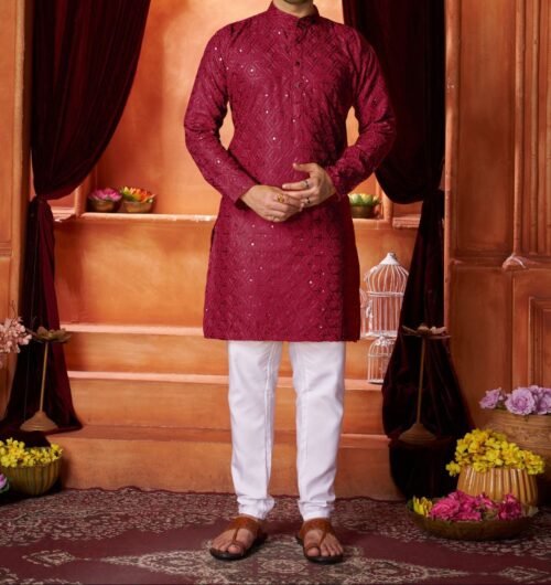 2PCS MARRIAGE SPECIAL MEN'S WEAR KURTA PENT COLLECTION - Image 5