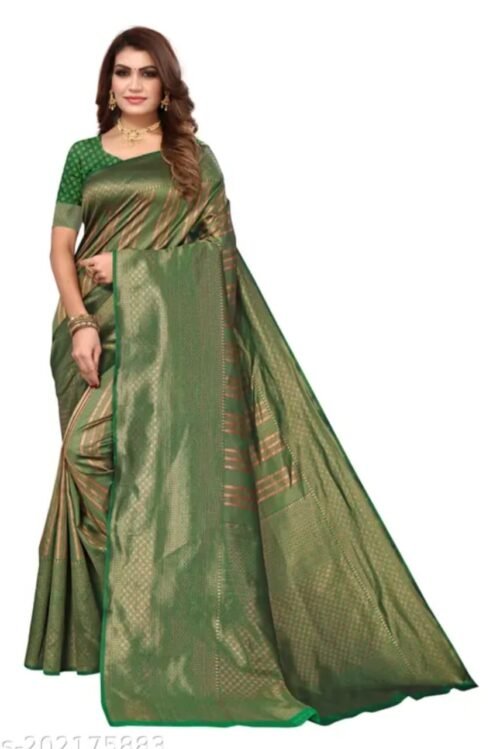 LICHI BANARASI SAREE COLLECTION  MANY DESIGNS  FULL SIZE WITH BLOUSE - Image 13