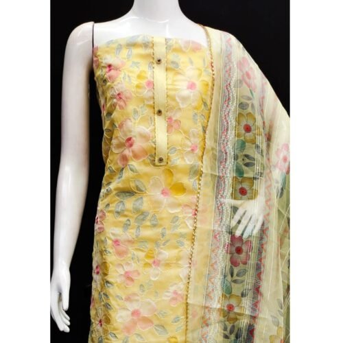 Organza Silk Work Dress Material - Image 11
