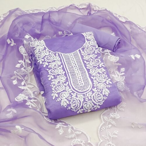 Organza Silk Work Dress Material - Image 3