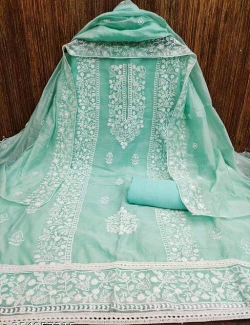 Chanderi Modal work Dress material - Image 8