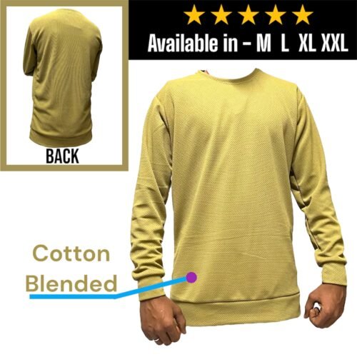 Premium Full Layered Solid Self Textured T Shirt - Image 4