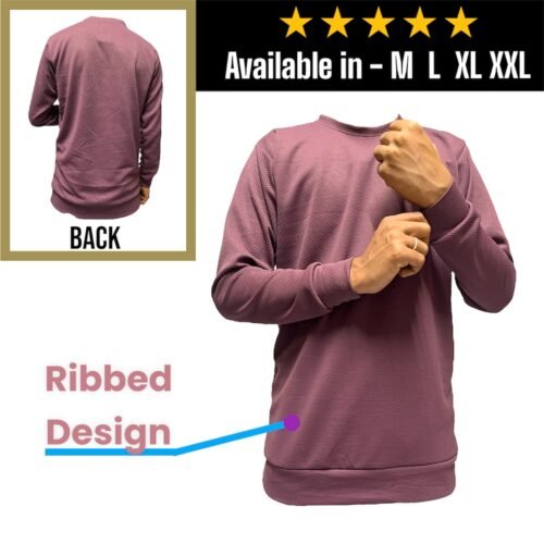 Premium Full Layered Solid Self Textured T Shirt - Image 5