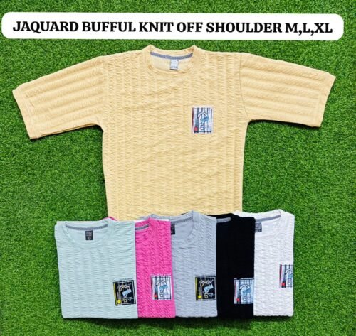 All new Jacuard lycra knit t-shirt Heavy fabrics