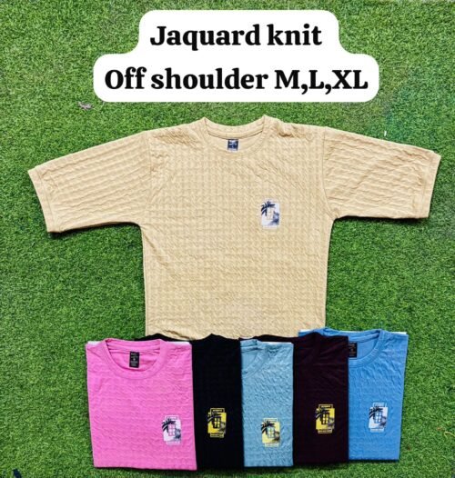 All new Jacuard lycra knit t-shirt Heavy fabrics