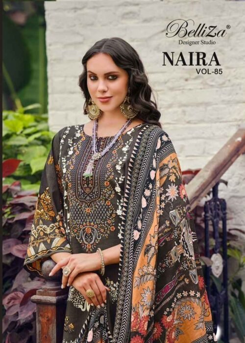 latest collections of Belliza Naira Vol-85 Cotton Dress Material Readymade Suit   