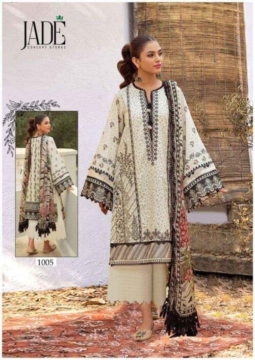 Jade Chevron Hit Design Collection Lawn Cotton Dress Material - Image 3