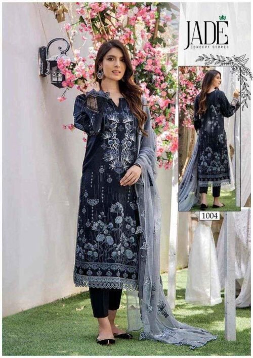 Jade Chevron Hit Design Collection Lawn Cotton Dress Material - Image 6