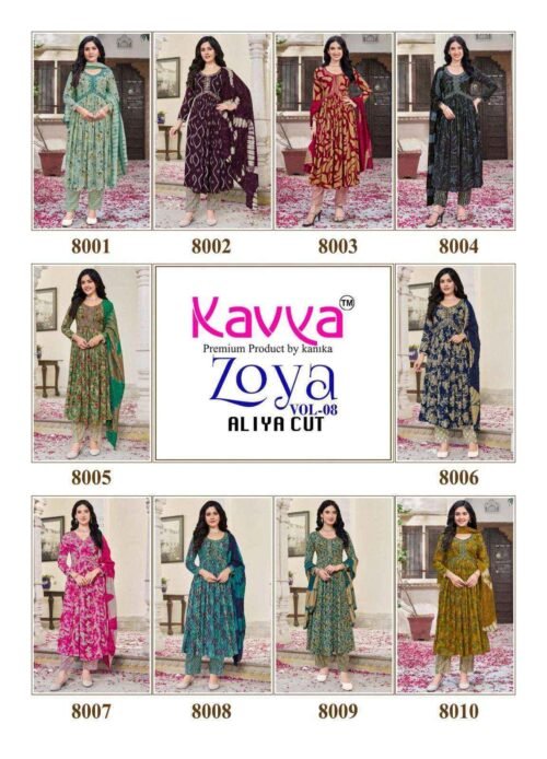 Kavya Zoya Vol 8 Rayon Kurti Combo - Image 7