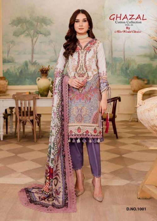 Miss World Ghazal Vol 01 Dress Material - Image 4