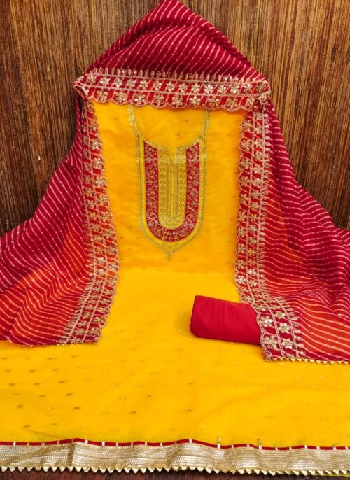 Chanderi Booti Dress material - Image 11