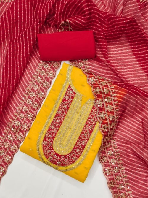 Chanderi Booti Dress material - Image 7