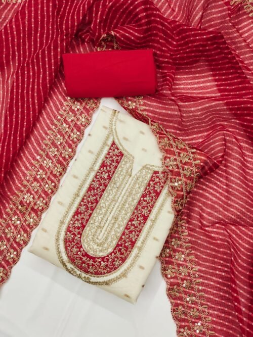 Chanderi Booti Dress material - Image 8