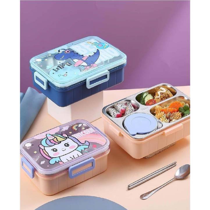 Better Buy Dinosaur Individual partition 4 Containers Lunch Box (1000 ml, Thermoware) 2 Better Buy Dinosaur Individual partition 4 Containers Lunch Box (1000 ml, Thermoware)