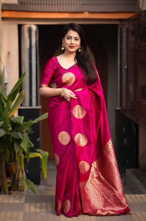 BEAUTIFUL RICH PALLU & JACQUARD WORK ON ALL OVER THE SAREE - Image 4