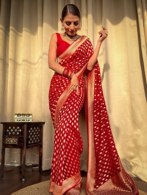 Beautiful soft litchi silk saree