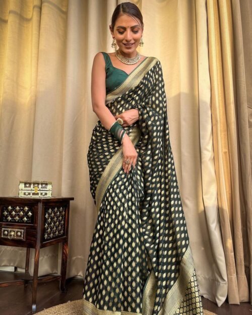 Beautiful soft litchi silk saree - Image 3