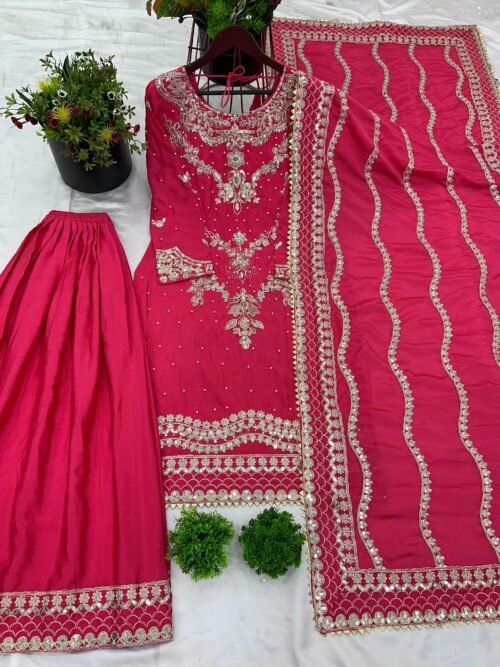 Presenting New Designer Party Wear Look Top-Plazzo and Dupatta - Image 3