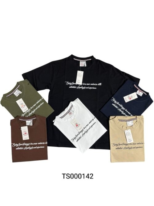 BRANDED ROUND NECK TSHIRT HALF Sleeve COTTON LYCRA FABRIC - Image 5