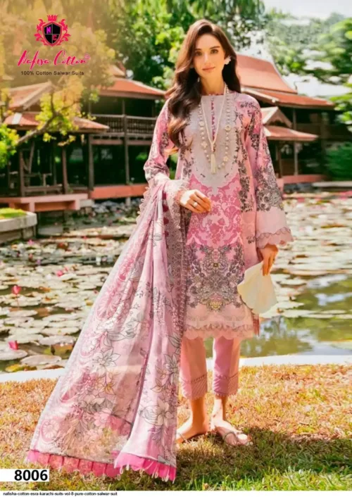 NAFISHA COTTON ESRA KARACHI SUITS VOL 8 PURE COTTON SALWAR SUIT - Image 4
