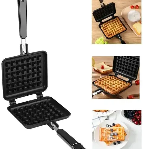 Foschini Waffle Maker Machine With Comfortable Handle For Kitchen Gas Stove Non Stick Waffle Maker 6 | VastrMitr