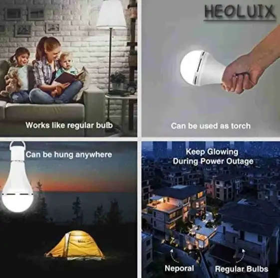 heoluix 12W Emergency Charging Bulb 4 hrs Bulb Emergency Light (White) 3 heoluix 12W Emergency Charging Bulb 4 hrs Bulb Emergency Light (White) - Image 2