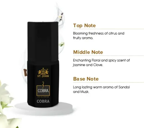 ST-JOHN Cobra 10ml Pocket Friendly Perfume Long Lasting Fragrance Eau de Parfum  -  10 ml (For Men & Women) - Image 2