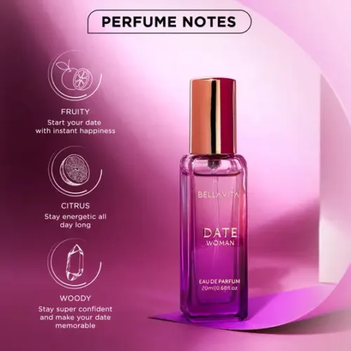 Bellavita Date Perfume for Women|Notes of Pink Pepper, Red Fruits| Eau de Parfum  -  20 ml (For Women) - Image 3