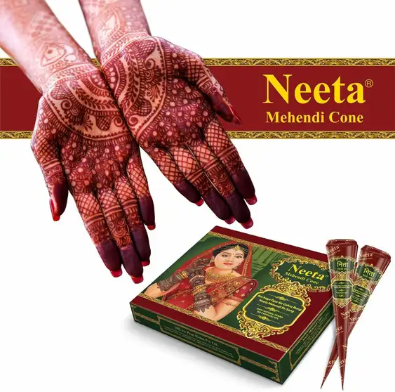 Neeta Mehendi Cone Temporary Tattoos Women Natural Mehendi (Pack of 12) 5 Neeta Mehendi Cone Temporary Tattoos Women Natural Mehendi (Pack of 12) - Image 4