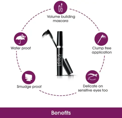 LOTUS MAKE - UP MAKE-UP MAXLASH VOLUMISING BOTANICAL WATERPROOF MASCARA - BLACK 4 g (Black) - Image 2