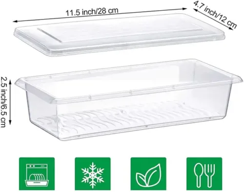 Pack of 4 Plastic Fridge Container  - 1100 ml SELDOS Brown - Image 3