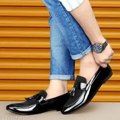 Casual Party Wear ,shoes Loafers For Men (Black) - Image 4